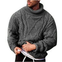 Munlar Womens Cardigan пуловери, мъжки мода зима с висока врата топла на открито с дълъг ръкав плетен пуловер пуловер