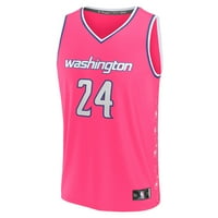 Мъжки фанатици Брандирани Кори Кори Кисперт Pink Washington Wizards Fastbreak Jersey - City Edition