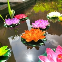 Изкуствено плаваща пяна лотосово цвете с водна лилия подложка, жизнен орнамент, идеален за декорация на домашна градина