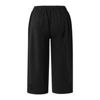 Товарни панталони за мъже небрежни елементи на закопчалка свободно памучно бельо подрязани прави панталони chmora