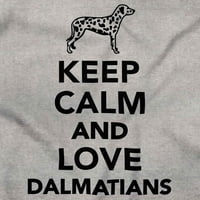 Пазете спокойствие любов далматианци кучешка шега жени графична тениска тийнейджъри брискови марки