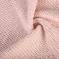 Кардигански пуловери за жени, бутон надолу с дълъг ръкав плетен твърд кардиган пуловер розово s