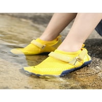 Welliumy Unise Water Shoes Бързи сухи аква чорапи дишащи плувни плажни обувки сърф апартаменти Летни леки боси крак маратонки Жълти 7.5