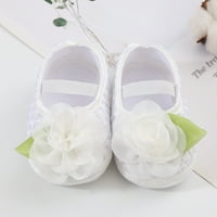Бебе учене обувки за ходене сладки принцеси обувки имитация на перли панделка декорация за вратовръзка