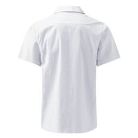 Аутинг ризи с дълъг ръкав за мъже мъжки хавайски риза памучен бельо копче за риза тропическа плажна риза джобни женски върхове бяло