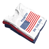 Фирма за риза Trenz Дамски наопаки надолу САЩ флаг ананас с къс ръкав графична тениска, Heather Prism Blue-2xl