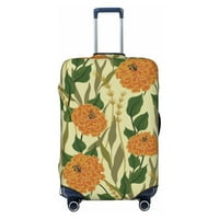 Съпротива за устойчивост на прах и запалване на багаж Протектор куфар, оранжеви цветя изкуство Арт Модел за измиване на куфар, голям размер