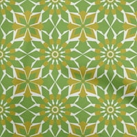 Oneoone Viscose Jersey Green Fabric Geometric Sewing Craft Projects Fabric отпечатъци от двор