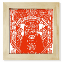 Червена пекилна оперна оперна хартия изрязана лицева глава квадратна рамка за картина на стена настолен дисплей