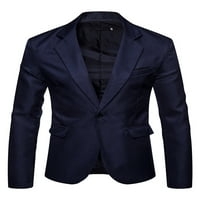 Beiwei Men Suit Jackets Lapel Neck Business Jacket One Button Blazer Open Front Outwear Men