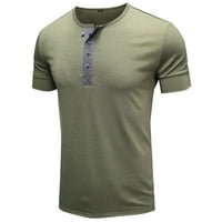 Ризи за мъже просвет късо ръкав Небрежни графични щампи кръгли бутони за пуловер на врата тениска блуза блуза