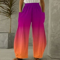 Широки панталони за жени за жени ежедневни джобни еластични талии стилни панталони Разхлабени панталони за продажба на панталони Основни сделки днес 5