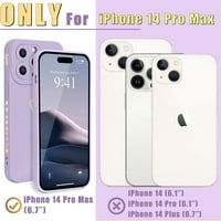 Съвместим с калъф за iPhone Pro Ma за жени момичета, сладко луксозно сърце [мек анти-скачащ обектив на обектива за пълна камера] Силиконов момичешки калъф за телефон за iPhone Pro Max-Purple