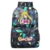 Bzdaisy Sailor Moon Backpack - водоустойчиво платно, двойни мрежести джобове, приляга на 15 '' лаптоп един за деца тийнейджър