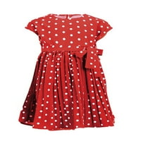 Woodbling Mommy and Me Sundress Polka Dots Тениска рокля Midi Family рокли Майка дъщеря Хавайски празник съвпадащи тоалети червени деца 6-7y