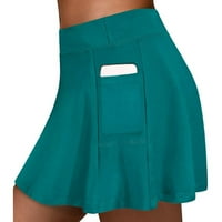 WHLBF Женски рокли Clearance Maxi, дамски тенис поли управляват йога вътрешни къси панталони еластични спортни джобове хакама