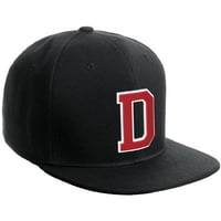 Daxton Classic Snapback Hat Custom A to Z Начални букви за варсит, черна черна шапка бяла червена буква y