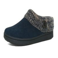 Clarks Womens Slipper велурен кожен плетен яка запушване на чехли - плюшена подплата за козина Fau