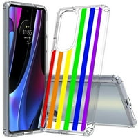 TalkingCase Slim Phone Case, съвместим за Motorola Edge Plus 5G UW Edge+ Edge Pro, Rainbow Lines Print, Light Weight, гъвкав, САЩ