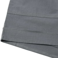 Ediodpoh къси панталони ежедневни женски печат памук с висока талия небрежни джобни панталони Разхлабени прави крак Модни спорт