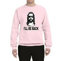 Wild Bobby, Исус: Ще се върна вдъхновяващ християнски унизийски екипаж Графична суичър, светло розово, голям