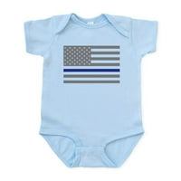 Cafepress - тънък костюм на тялото на синята линия - Baby Light Bodysuit, размер новородено - месеци