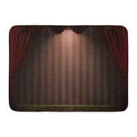 Vintage Classic 3D рендера на отворени театрални завеси, показващи червени и златни интериорни стенни килими.