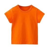 Тениска за бебешки детски екипаж на бебето с бебешки екипаж с къс ръкав с твърд цвят тениски ризи за момчета момичета