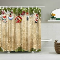 Sonernt весела Коледа Дядо Коледа Снежен човек душ завеса декор за баня комплект с куки