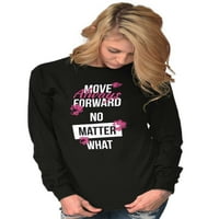Преместете се винаги напред в вдъхновяващи думи женски тениска с дълъг ръкав Brisco Brands s