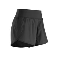 Къси панталони за жени спортни анти ходещи фитнес свободни ежедневни износени сухи тънки тренировки за колоездене коловози черни xl