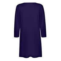 Женски жилетки с джобове женски твърд цвят три четвърт ръкав ежедневни върхове блуза с джобна жилетка