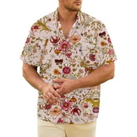 Цветни животни Мъжки бутон Преден риза с къс ръкав Редовно прилягане риза за печат
