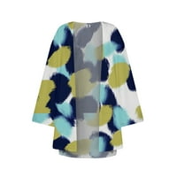 FOPP Продавач Женски моден отпечатан седем части ръкав Кардиган Разхлабена блуза Небрежна блуза Топ многоцветен XL