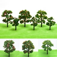 Пластмасово плодово дърво HO мащаб оформление на влака градина пясъчна маса модел дървета пейзаж