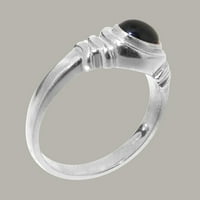 Британският направен 10K бяло златен пръстен с естествен сапфирен един годишнина пръстен - Опции за размер - размер 11
