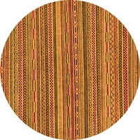 Ahgly Company Indoor Round Oriental Orange Modern Area Rugs, 5 'Round