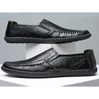 Мъжки мокасини от предния път Небрежни обувки за лодка Класически апартаменти Работа Fau Leather Moccasin Men Slip On Ressing Shoes Black 8.5