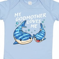 Inktastic My Godmother ме обича- подарък за акула за акула или бебе момиче боди