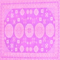 Ahgly Company Indoor Rectangle Oriental Pink Traditional Area Rugs, 7 '10'