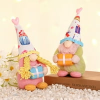 Комплект Gnome Пълнени фигурки кукли богатство пазител памук сладки двойки орнамент за рожден ден за тави за парти партия доставки