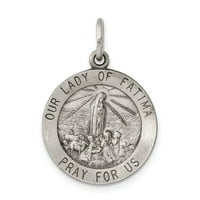 Стерлинг сребърен античен медал Дева Мария от Фатима