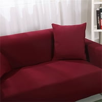Lumento обикновен диван покрив Streatch Slipcover Elastic Couch Cover за хол вино червено три