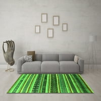 Ahgly Company Indoor Rectangle Solid Green Modern Area Rugs, 6 '9'