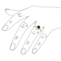 Черно-бял диамант Si2-I1, G-H Halo годежен пръстен 1. CT TW в 14K жълто злато.size 6.5