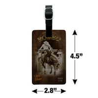 Cowboy Western Rodeo Vintage Horse Bucking Riding Rectangle Leather Baggage Card Count