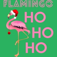 Flamingo Hohoho Коледен ден X -Mas Flamingo риза Дамски зелена хедър графичен състезателен резервоар TOP - Дизайн от хора m