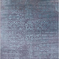 Ahgly Company Machine Pashable Indoor Square Industrial Modern Columbia Blue Area Rugs, 7 'квадрат