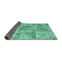 Ahgly Company вътрешен правоъгълник пачуърк тюркоазено синьо килими, 2 '3'