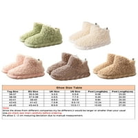 Lacyhop Unise Slipper Booties размити зимни топли чехли приплъзване на домашна обувка на закрито ежедневни обувки Comfort Plush Khaki 7-7.5